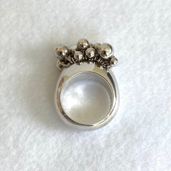 Signed Silpada Solid Sterling Silver 925 Cha Cha Ball Bead Dangle Ring Sz 7 - Picture 5 of 16